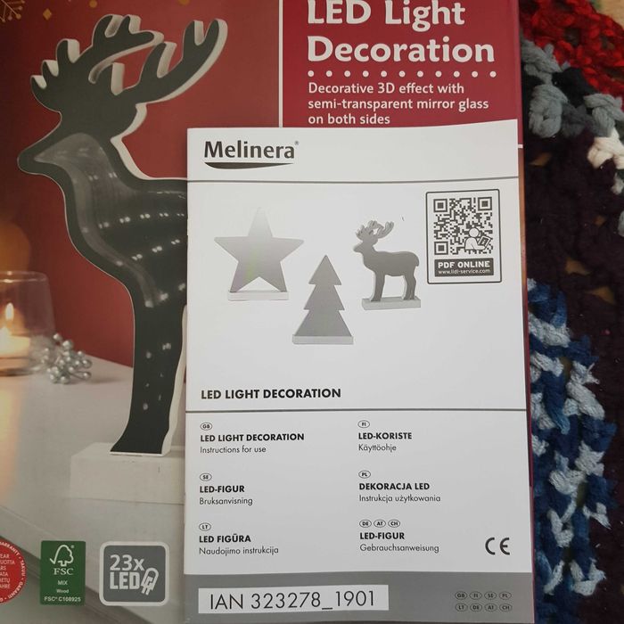 Jelonek 23 led, dekoracja efekt 3D.