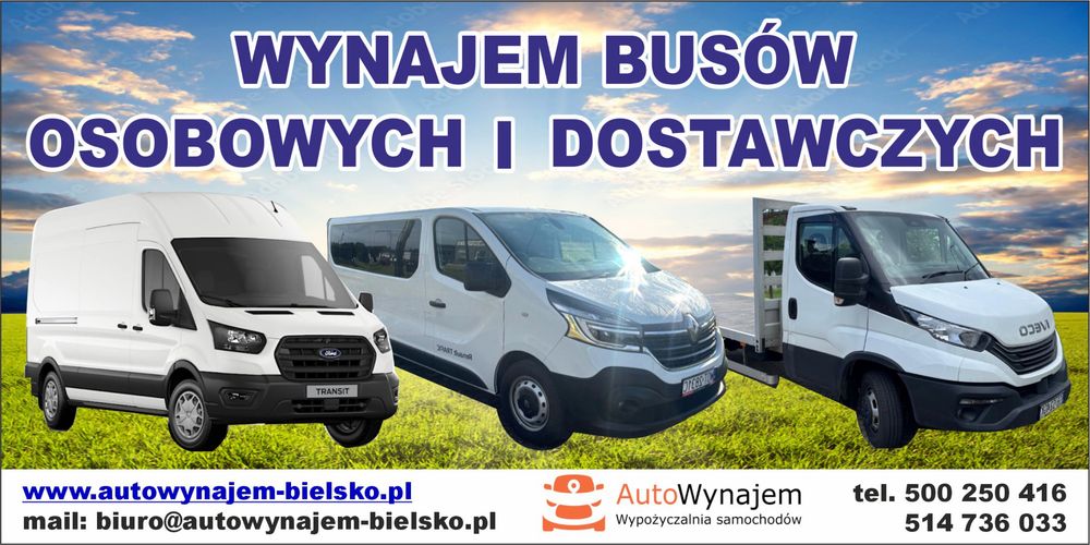 Wypożyczalnia samochodód busa 9-osobowy Renault Traffic