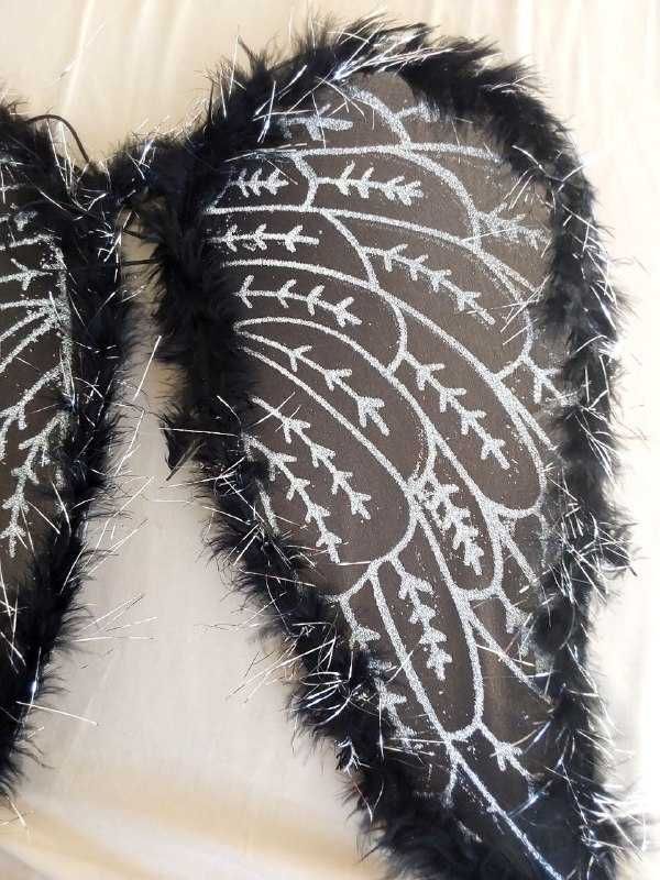 Asas de cupido fantasia preta para carnaval/halloween