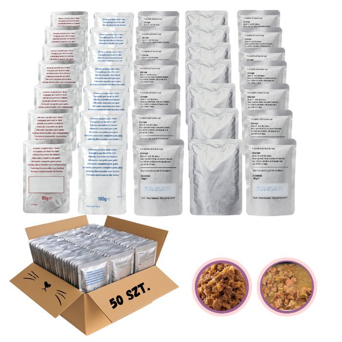 50 X Saszetka Karma Dla Kota Zestaw Mieszany Mix Smaków