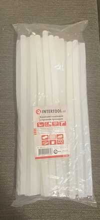 стержни клеевые прозрачные термоклей 11,2 мм*300мм intertool 1 кг