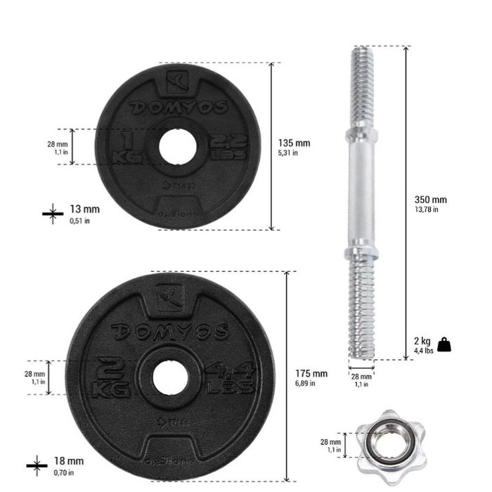 Kit 20 kg Musculação domyos