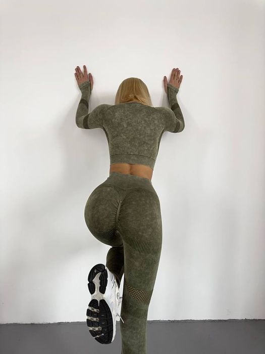 Женский безшовный костюм фитнес одежда Пуш-ап