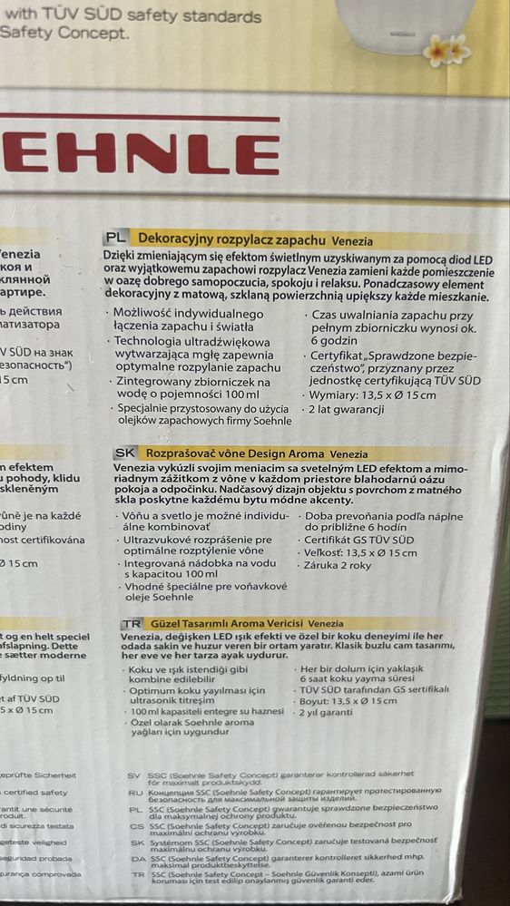 Nawilżacz Powietrza Dyfuzor Zapachowy Aromaterapia Soehnle