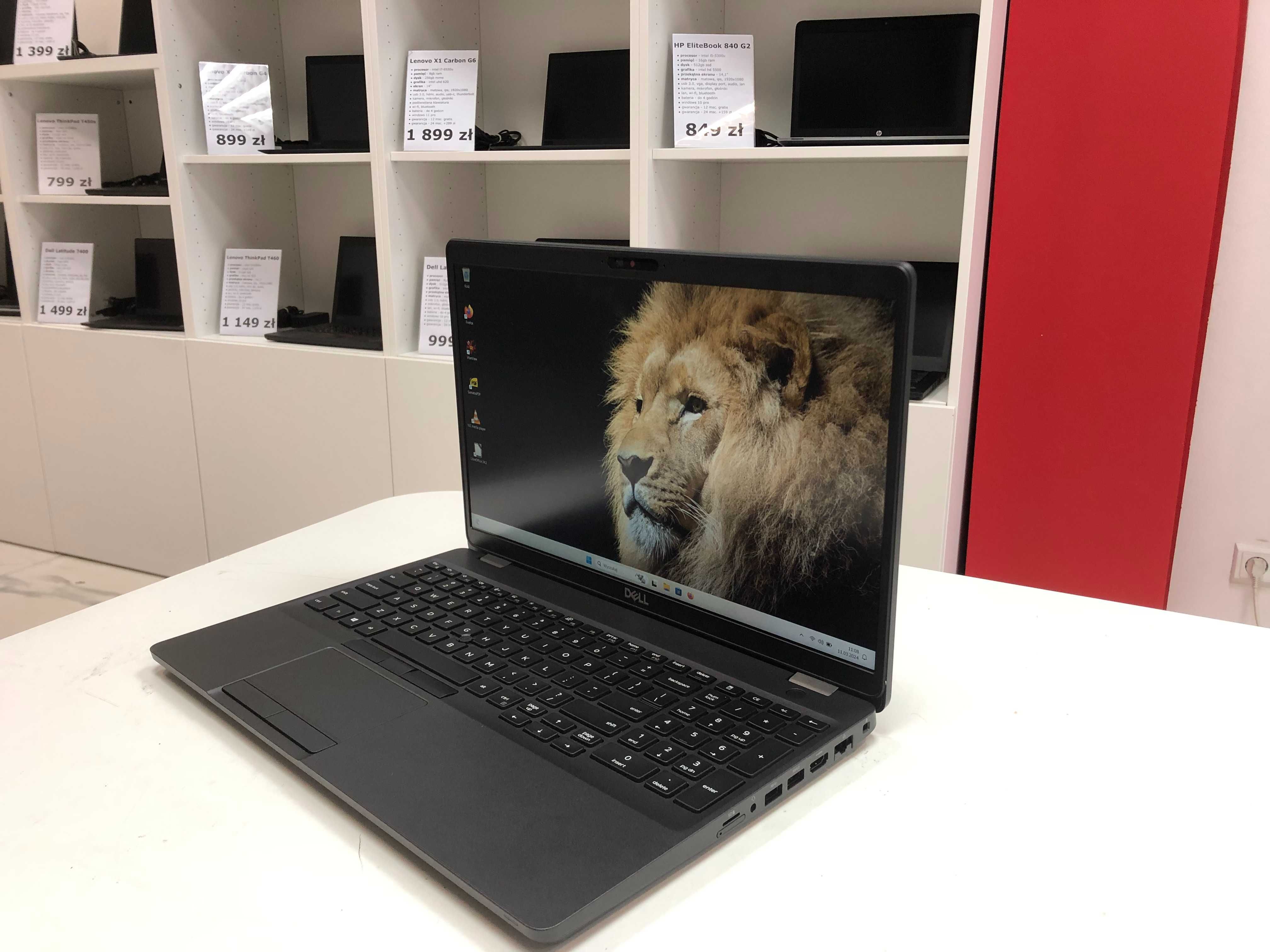 Biznesowy Dell Latitude 5500 15" i5-8gen 16GB 256SSD IPS FHD Klasa A