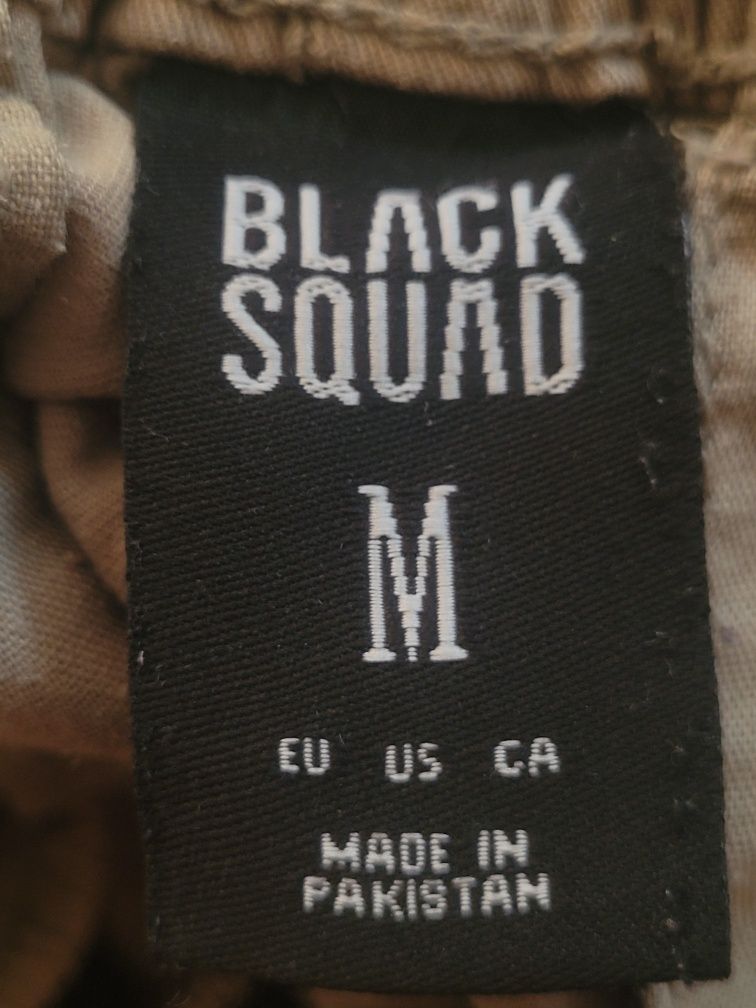 Męskie spodnie cargo Black Squad z kieszeniami, styl militarny, r. M