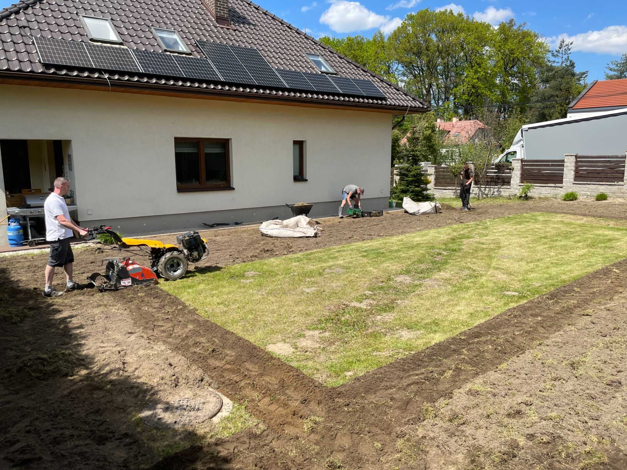 Zakładanie Ogrodów Trawników Ogród Nawadnianie Dren Drenaż Tarasy