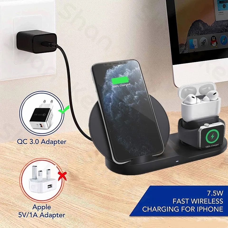 Док-станция беспроводная fast charger 3in1