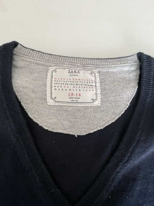 Camisola gola v rapaz azul marinho 13/14 Zara