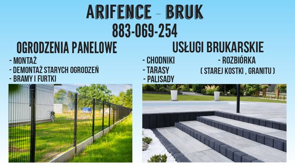 Uslugi brukarskie oraz montaz ogrodzen panelowych.