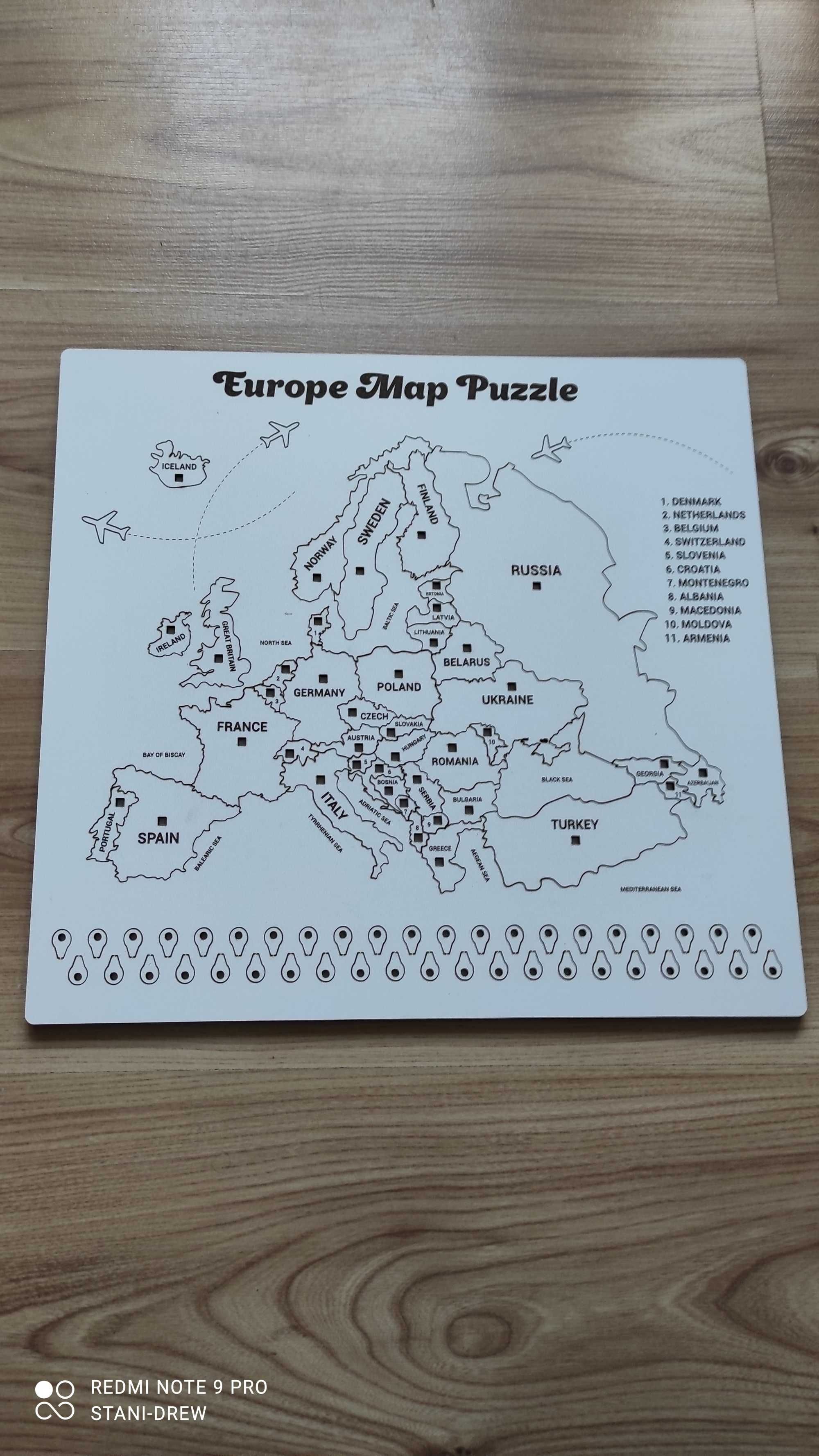 Mapa europy puzzle