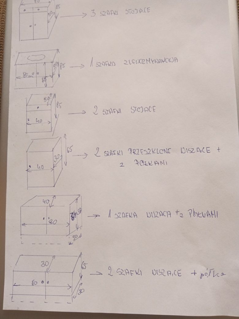 Szafki kuchenne komplet