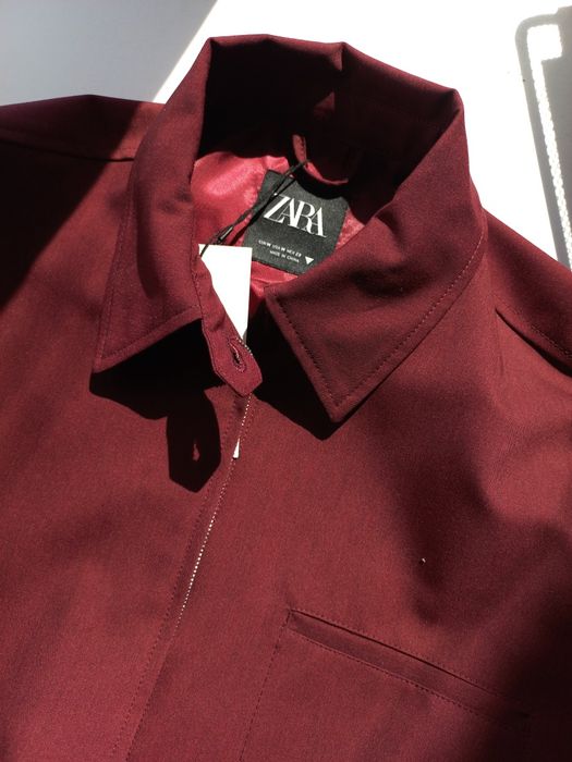Бордова куртка-бомбер Zara (M)