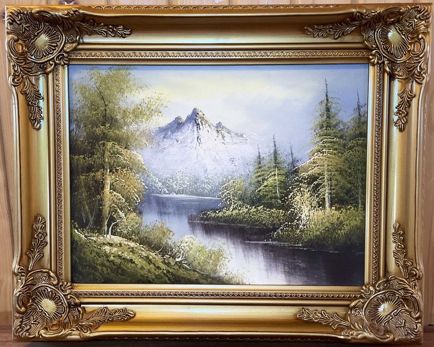 Картина: живописний гірський пейзаж у розкішній рамі. Авторська робота