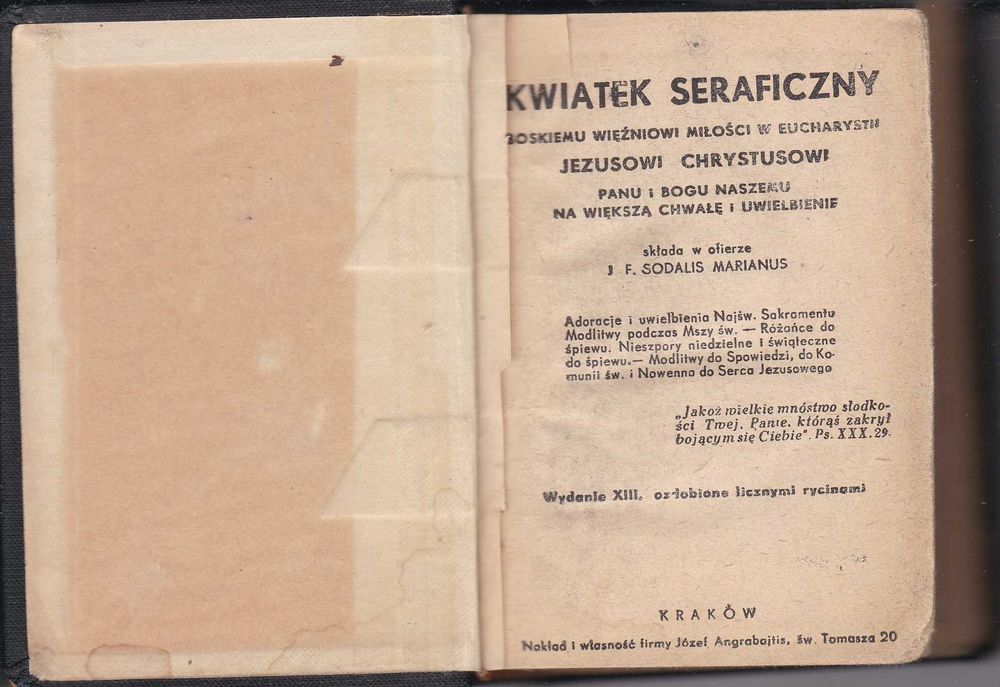 Kwiatek Seraficzny. Boskiemu więźniowi miłości w eucharystii - Sodalis
