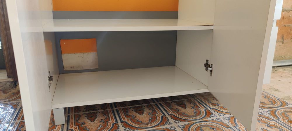 Móvel de casa de banho com lavatório em vidro + torneira + válvula