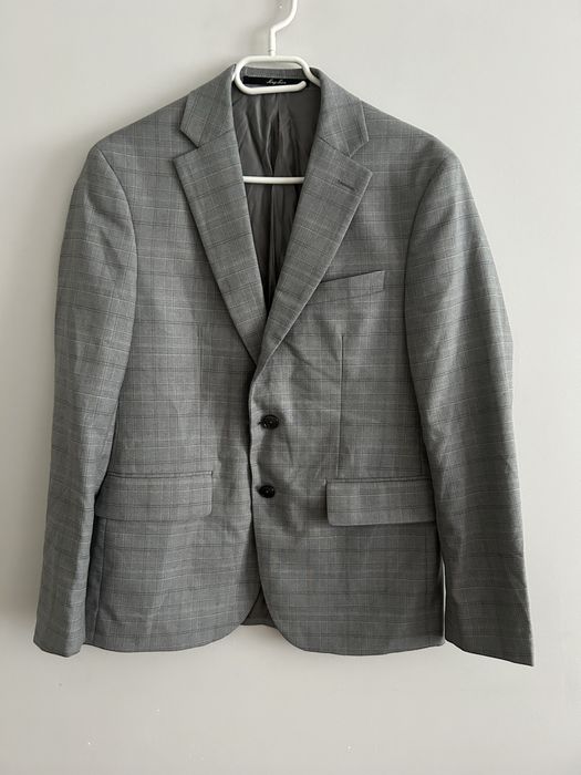 Męska elegancka marynarka w kratkę slim fit Mango