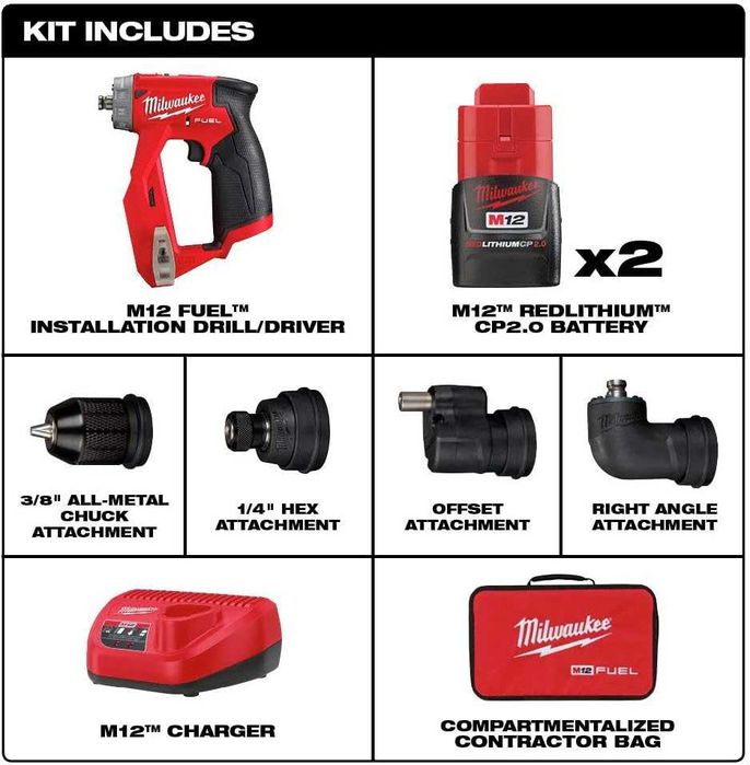 Milwaukee 2505-22 M12 FUEL Installation Drill/Driver Kit