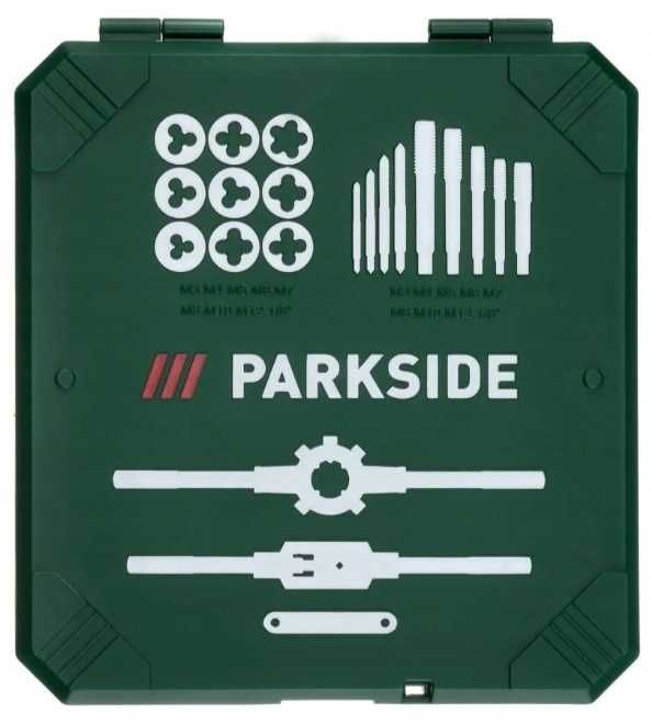 PARKSIDE Zestaw Gwintowników i Narzynek 21 el. M3-M12 Stalowy  Walizka