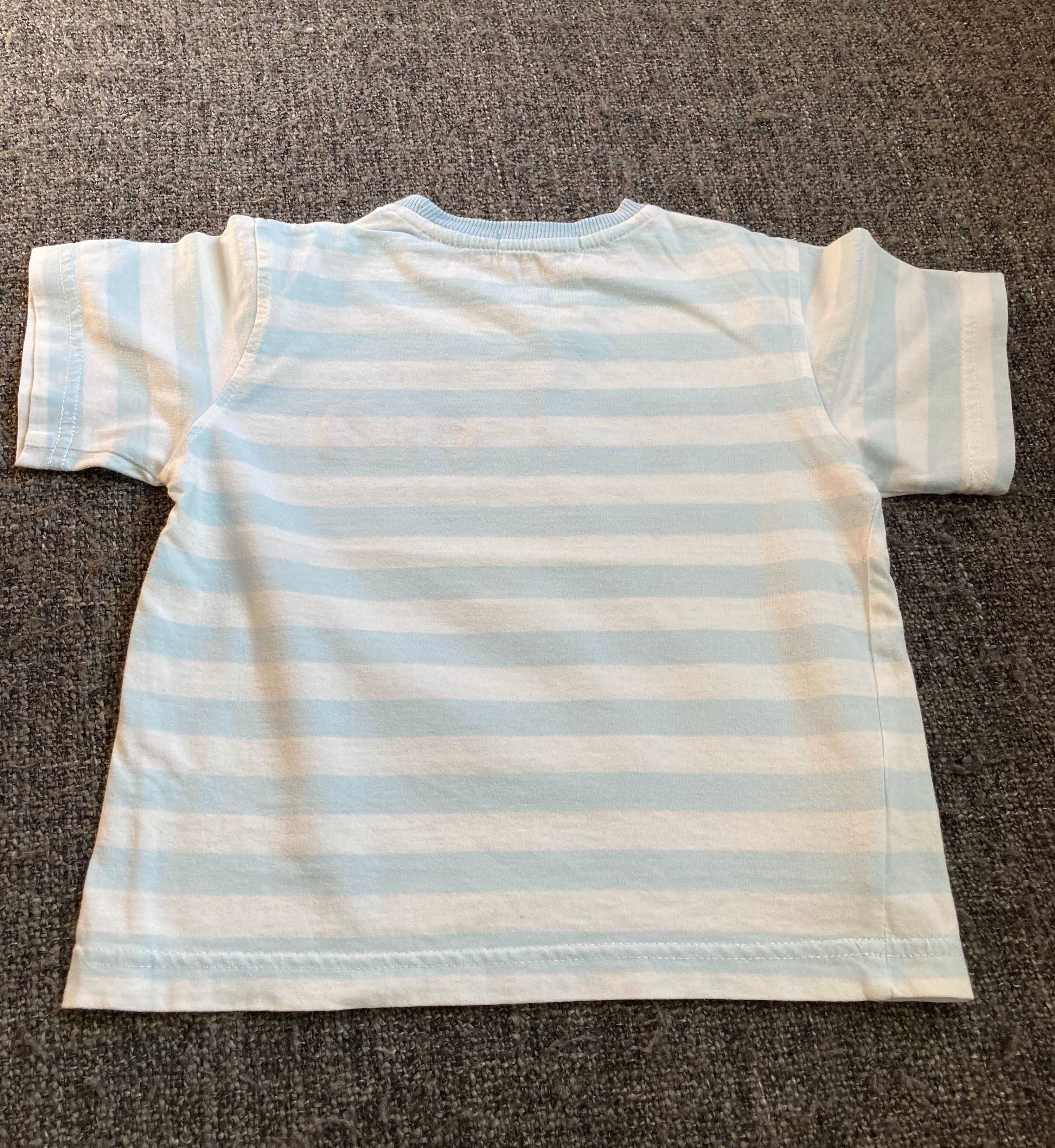 Biało-błękitny t-shirt w paski Mariquita, r. 92