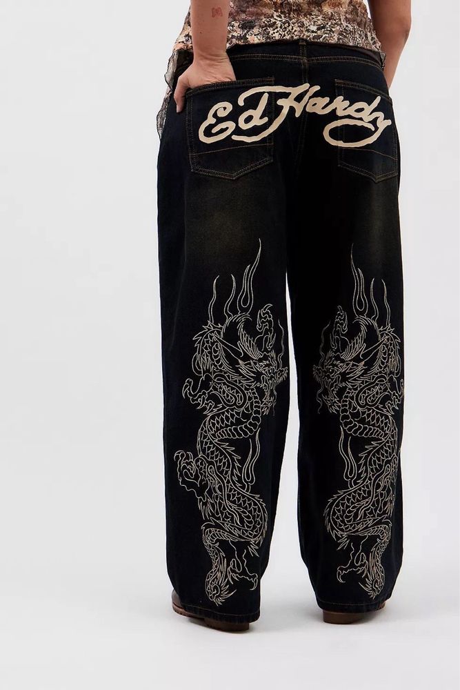 ED HARDY JEANS джинси штани baggy rap pants ед харді y2k sk8