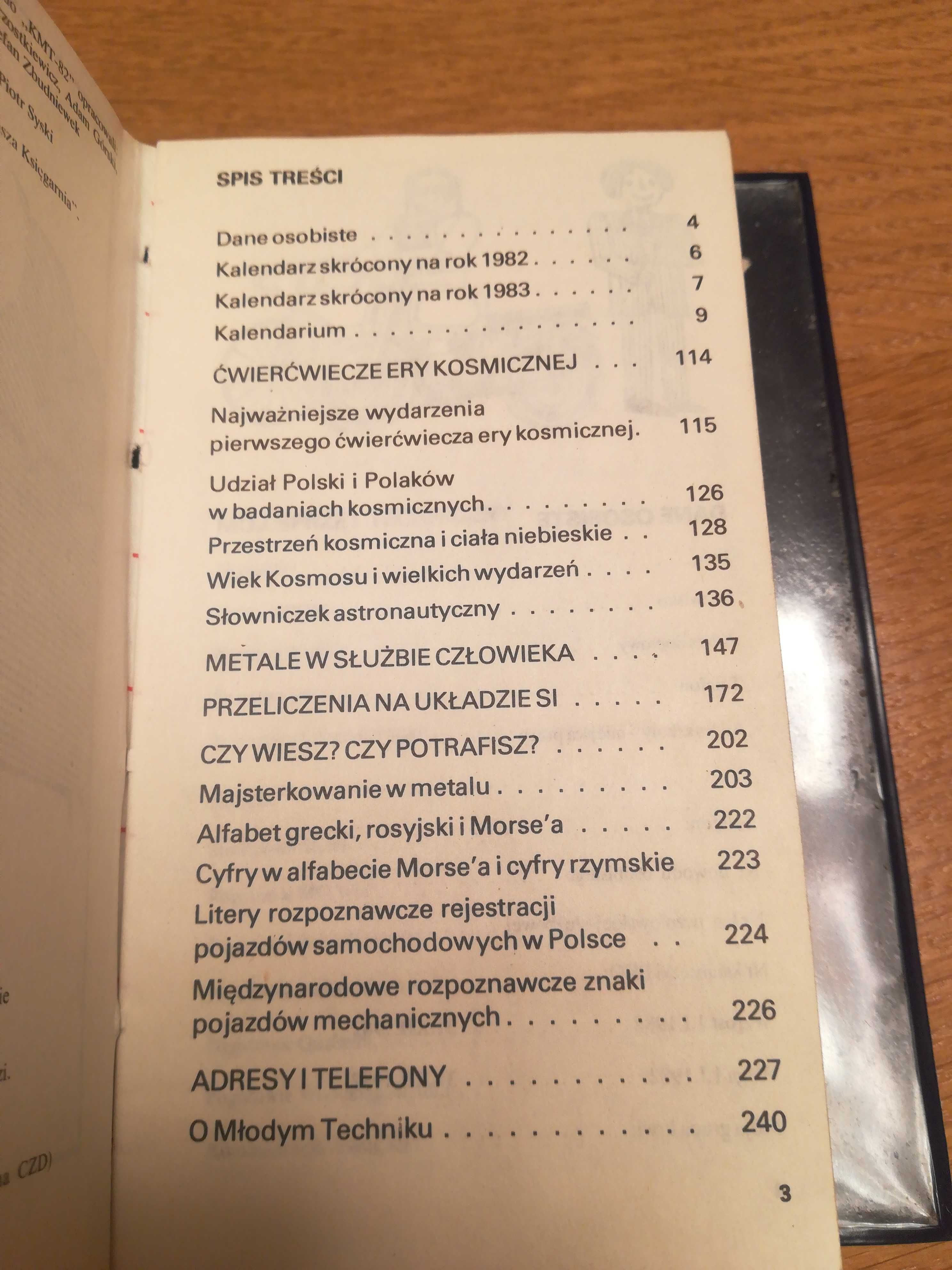 Kalendarz Młodego Technika z 1982r. PRL