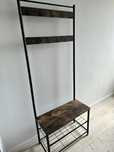 Wieszak stojący z siedziskiem i półkami loft/rustykalny/industrialny
