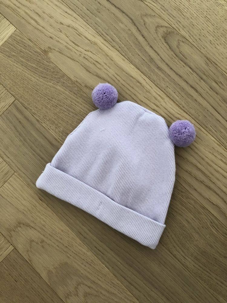 Czapka beanie kolor liliowy 0-3 miesiące Pinokio 68, Nowa
