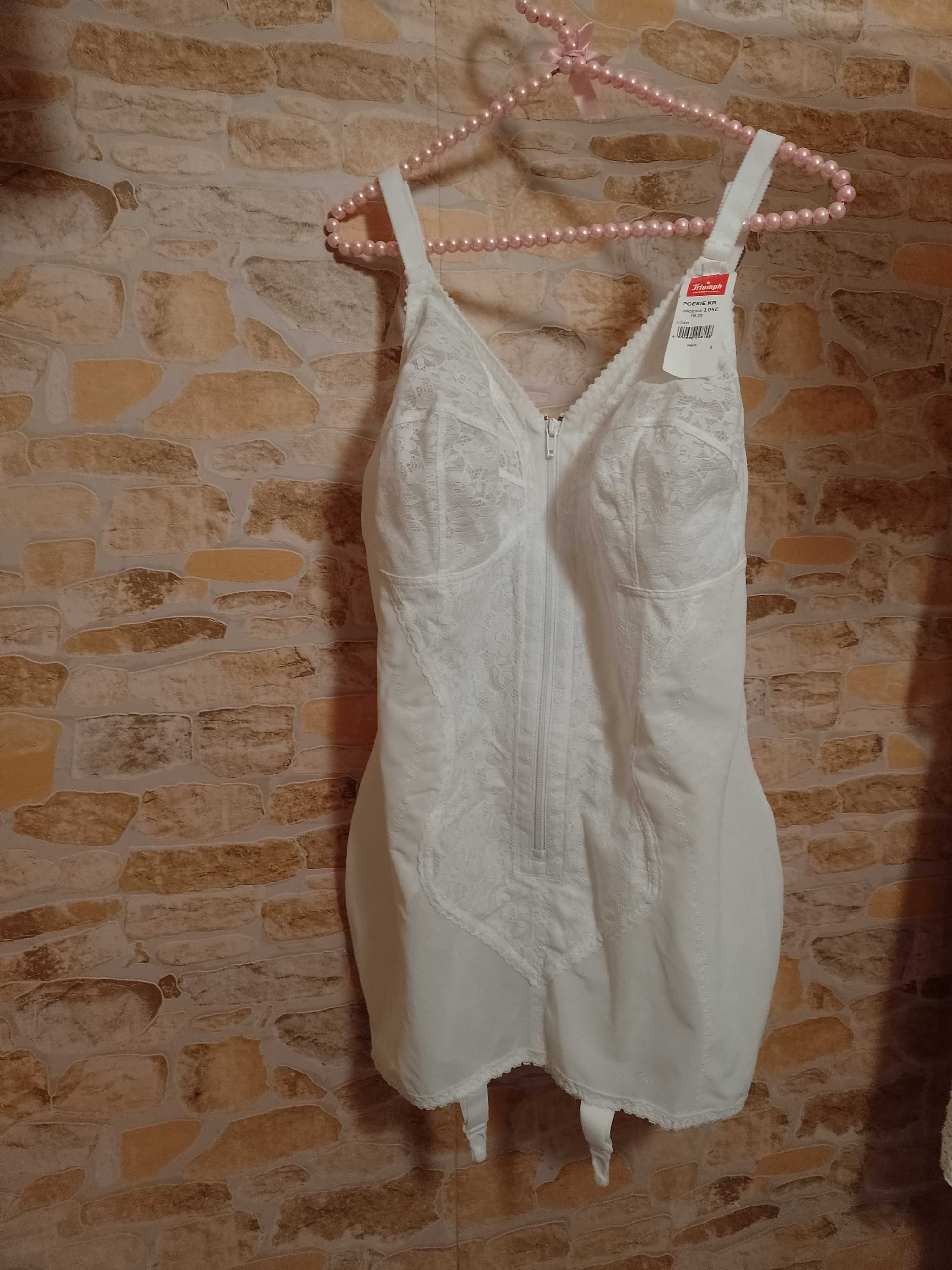 (105C) Triumph/ Biała halka modelująca do pończoch, NOWA