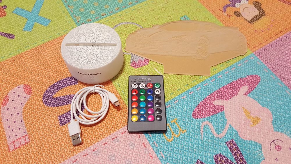 Nowa lampka nocna iluzoryczna 3D USB led samochód wyścigowy