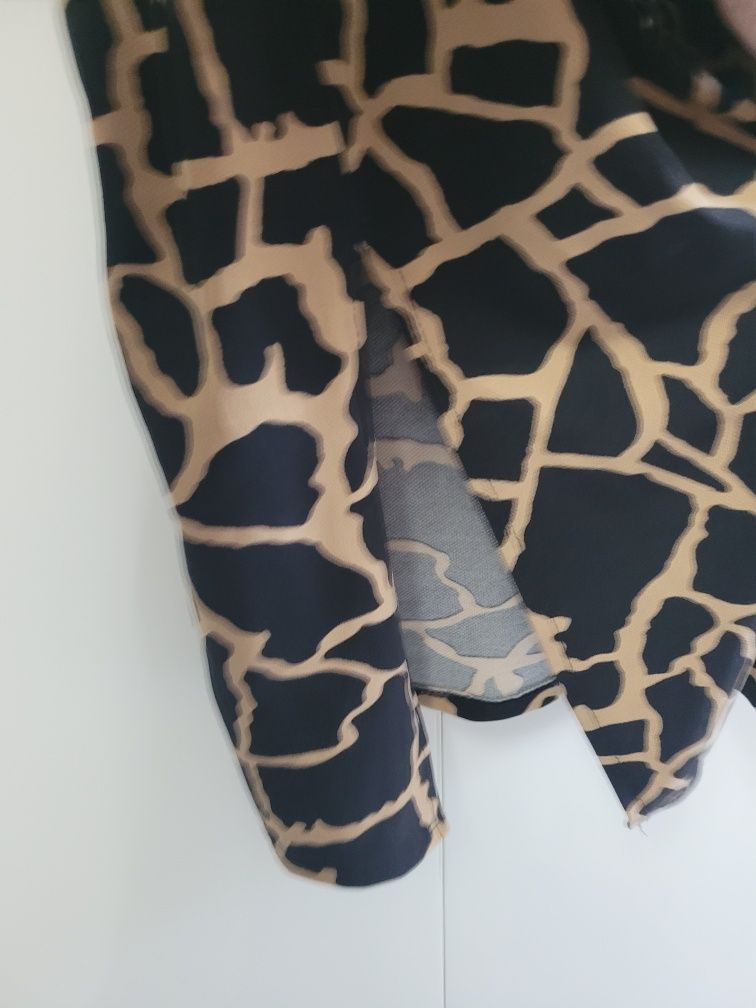 włoska sukienka print żyrafa, dopasowana, ciążowa, pammy r l/xl