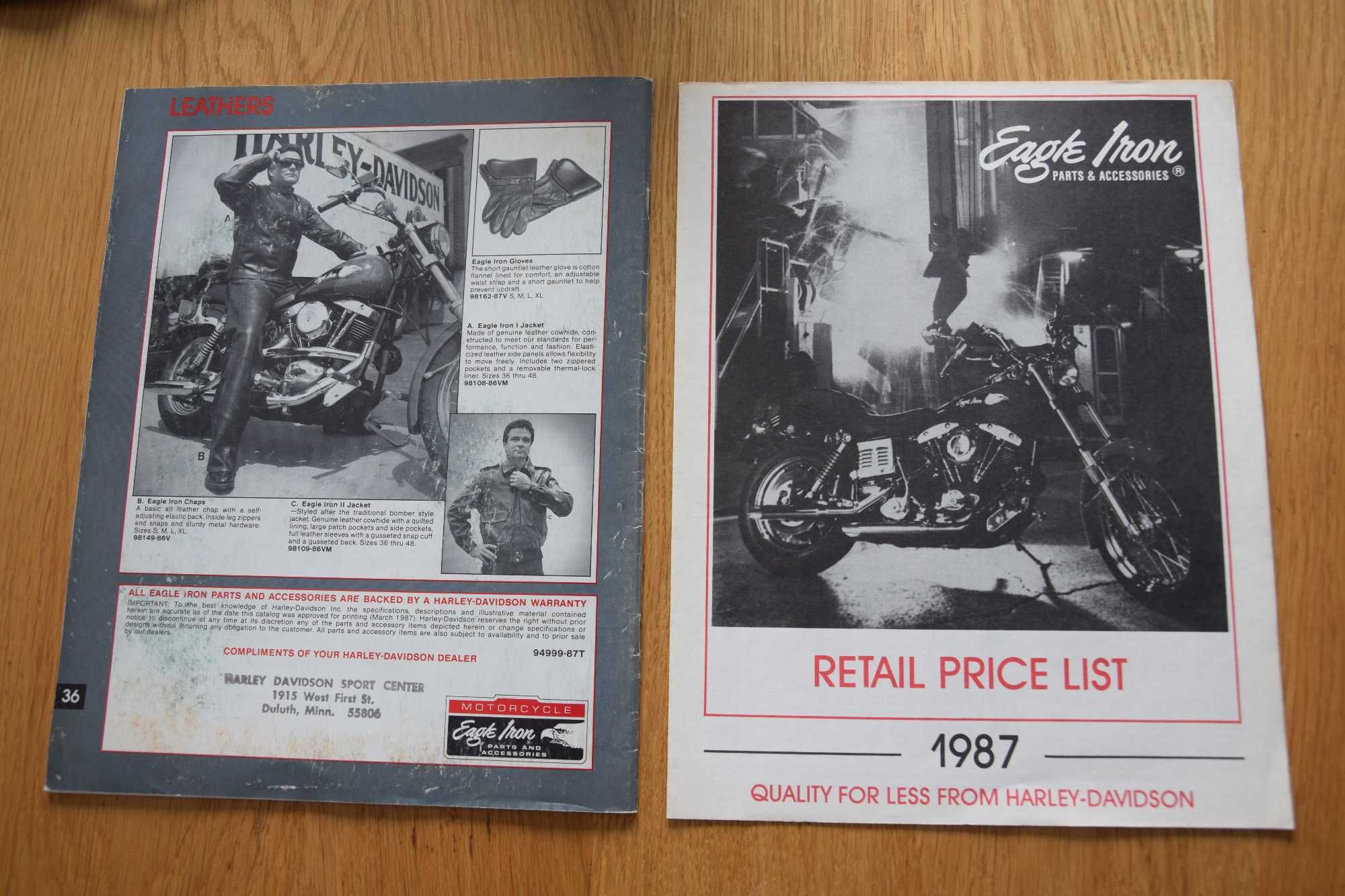 Instrukcja Katalog Harley Davidson 1987