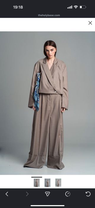 Широкі штани із вовни бежеві зимові