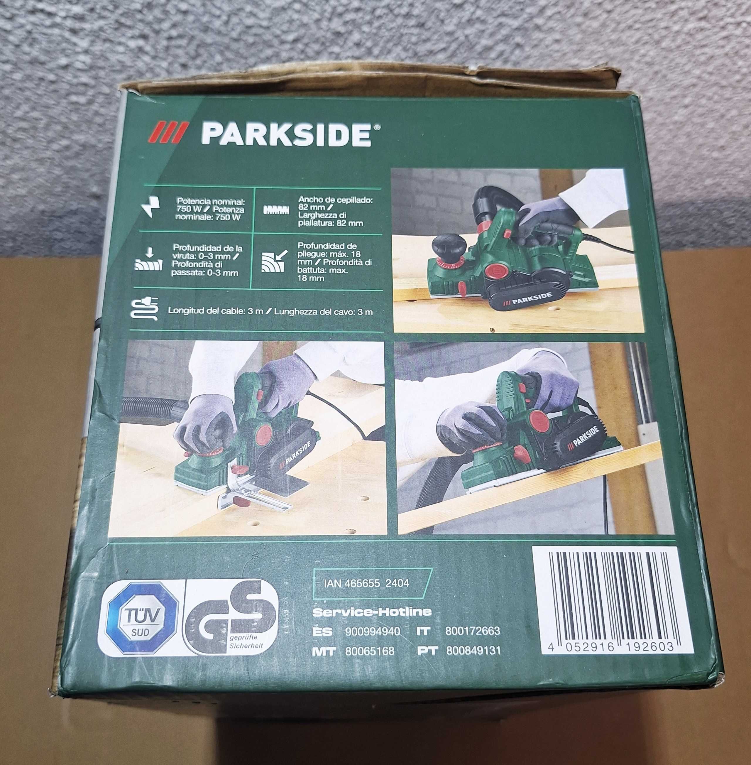 Plaina Elétrica Parkside 750 W ( Nova )