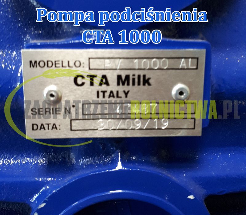 Pompa podciśnienia CTA Milk PV1000 do dojarki AlfaLaval Vp76