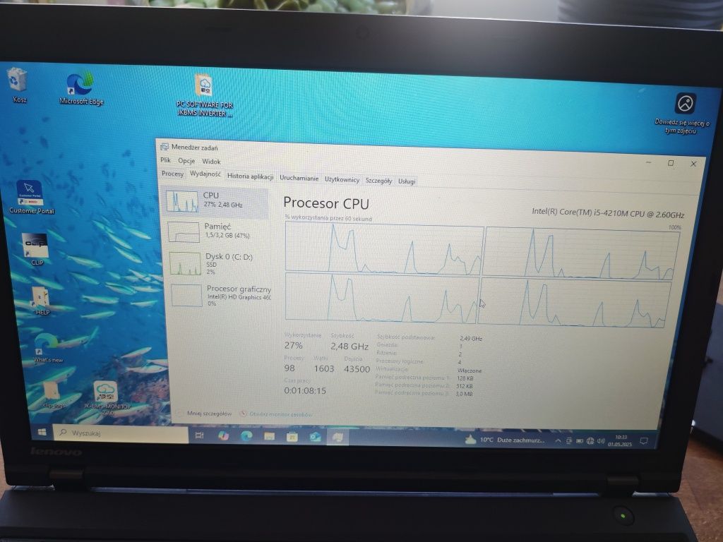 Lenovo l540 i5 8 GB RAM, SSD 256, stacja dokują, zasilacz