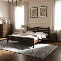 Ліжко євро дерев'яне MECANO Кронос сосна 180х200 см Темний горіх