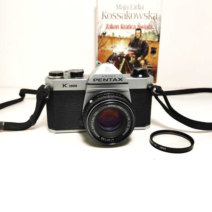Następca Spotmatic -a Pentax Asahi K1000 z lens SMC Pentax -M 50mm 1:2