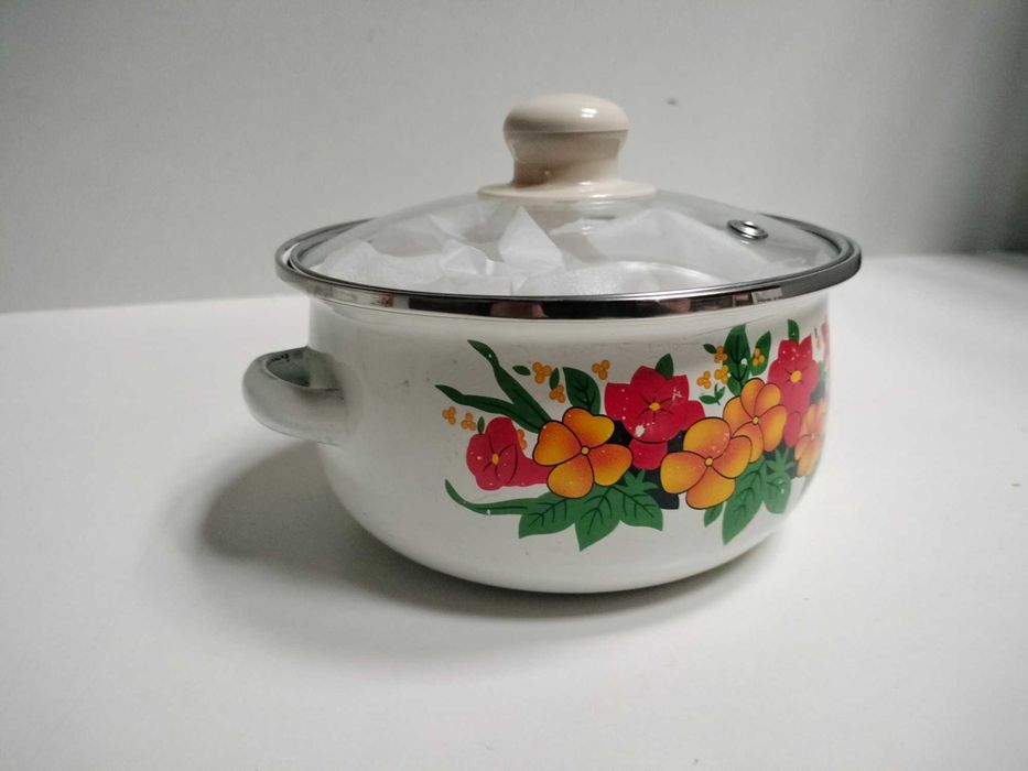 Zestaw 5 garnków emaliowanych nowe sprawne z pokrywkami świąteczna pro