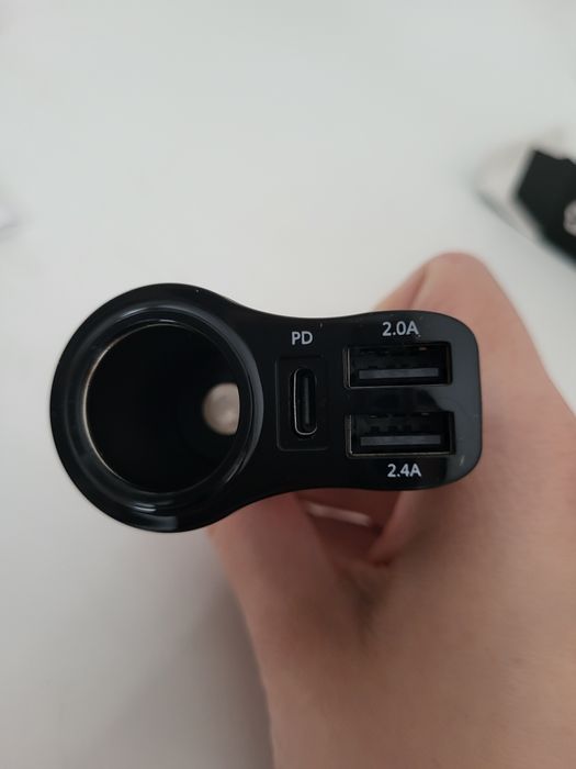 4 w 1 Ładowarka Samochodowa USB C, Wielofunkcyjny Adapter do Zapalnicz