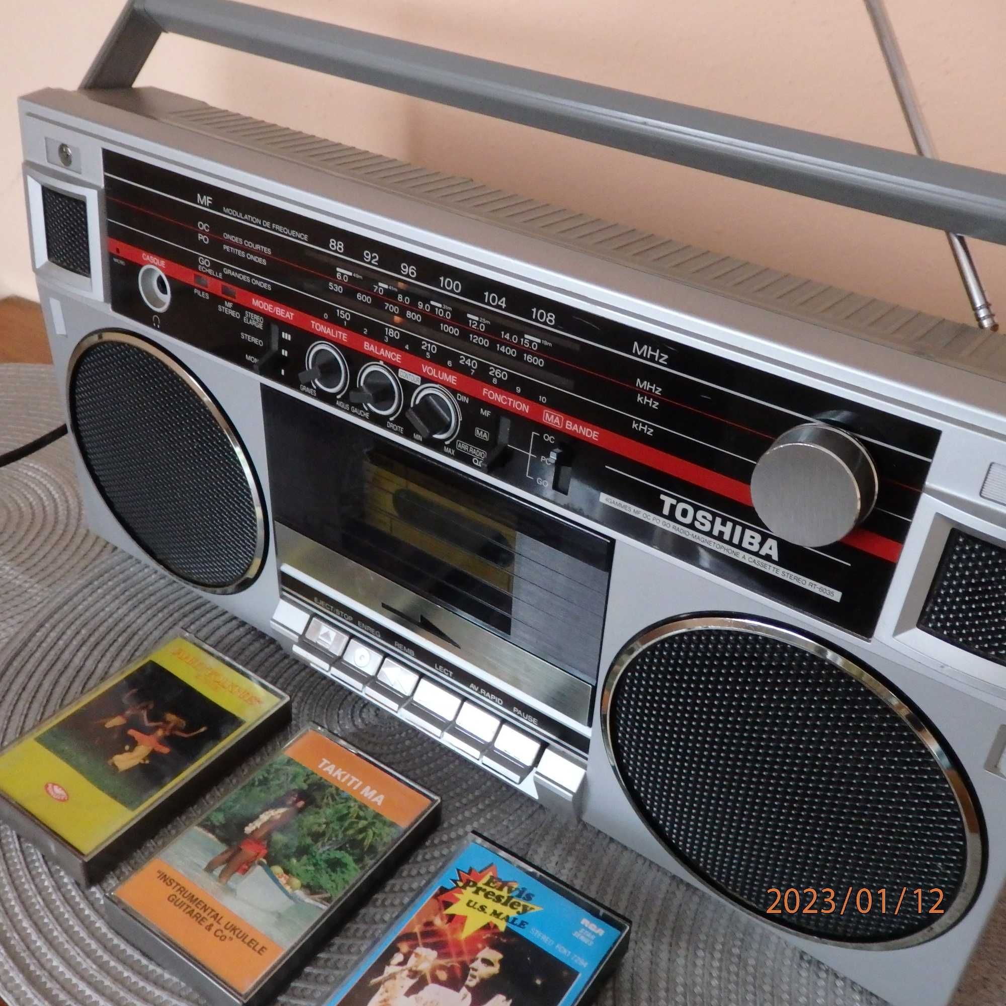 Radiomagnetofon vintage BOOMBOX Tokyo Japan Toschiba RT-6035 KLASYK