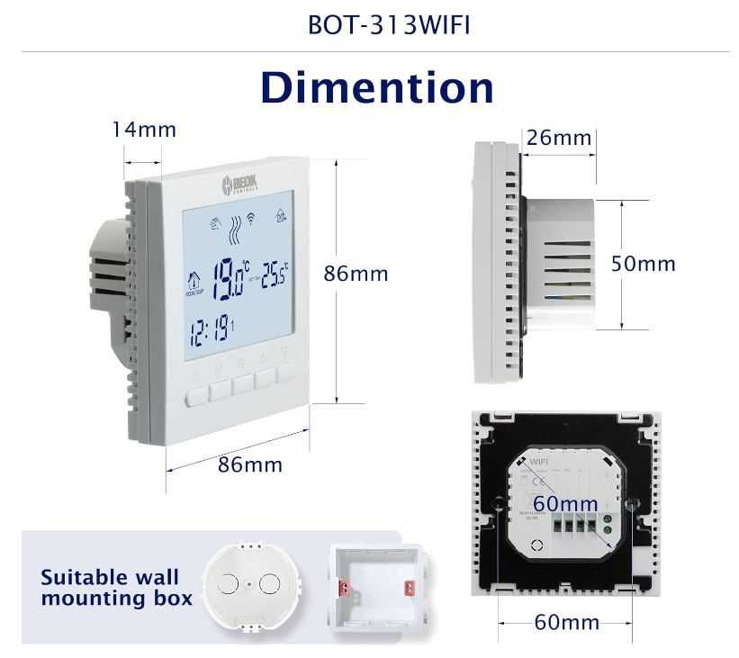 Beok BOT-313 termostat WiFi do kotła gazowego