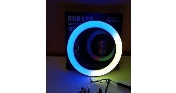 Кольцевая лампа RGB MJ300 Soft Ring Light 26 см + Подарок Штатив