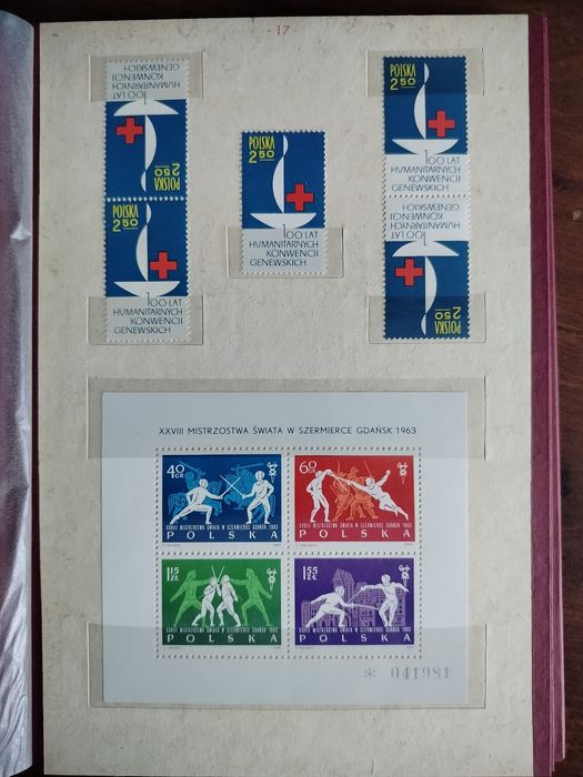 Klaser tom V + znaczki roczniki 1962 + 1963