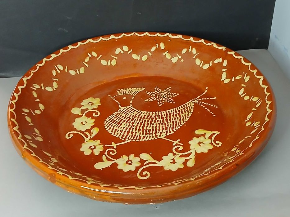 prato de barro tradicional português pintado a mâo