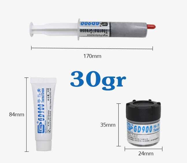 Термопаста GD900 серая шприц тюбик 1гр 3гр 7гр 15гр 30гр оригинал