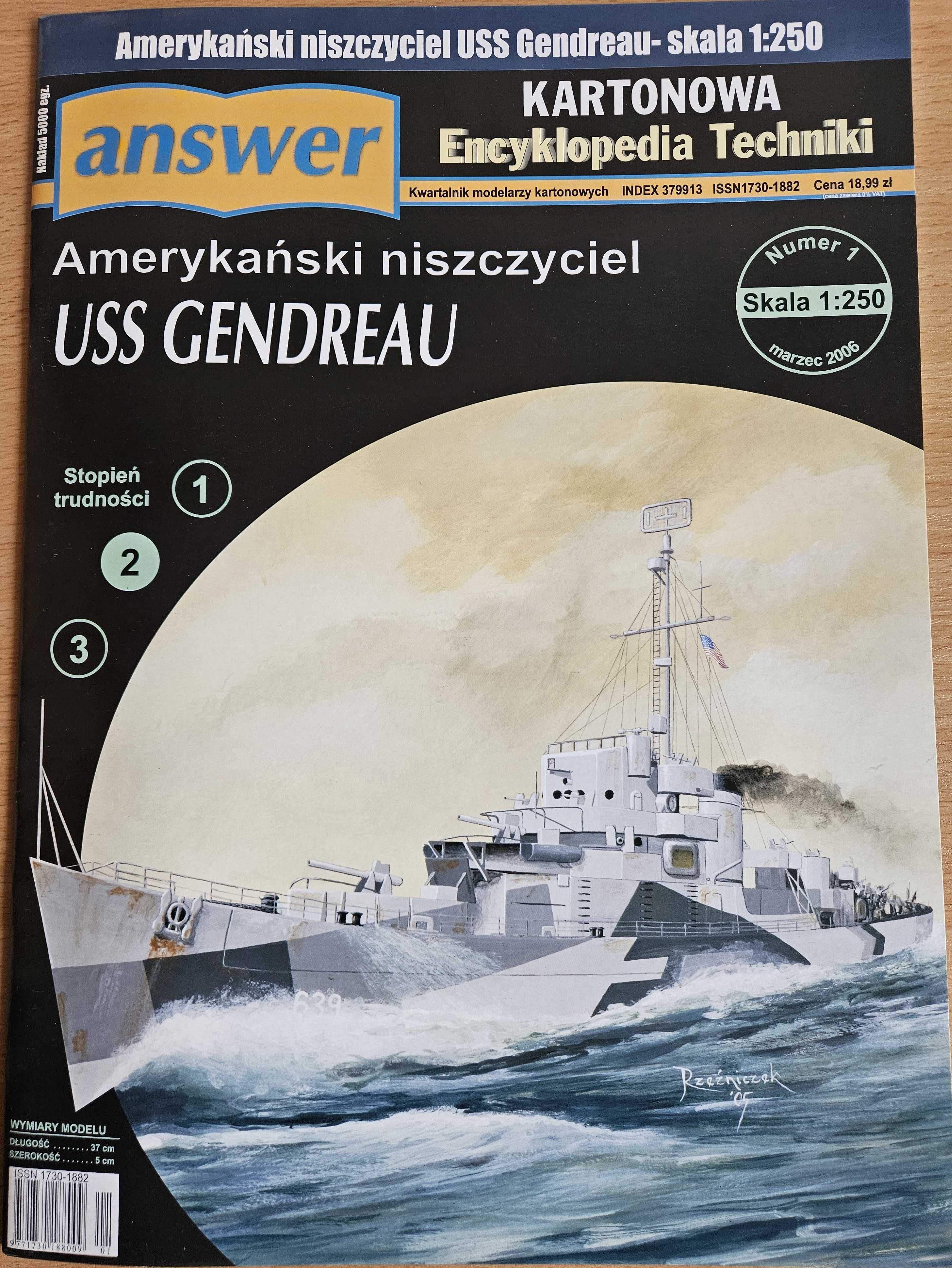 Amerykański Niszczyciel USS GENDREAU wyd. ANSWER