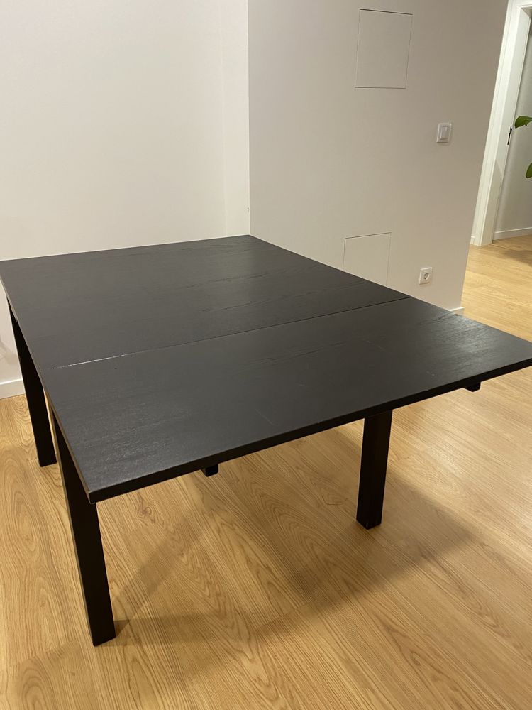 Mesa extensível, preto/castanho escuro