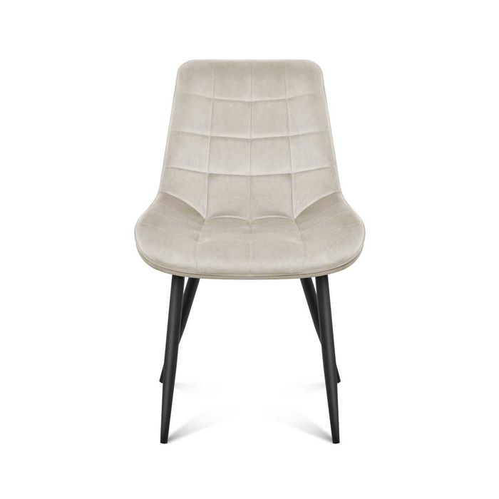 Krzesło welurowe do salonu eleganckie Prince 3.0 Beżowe/Czarne/Zielone