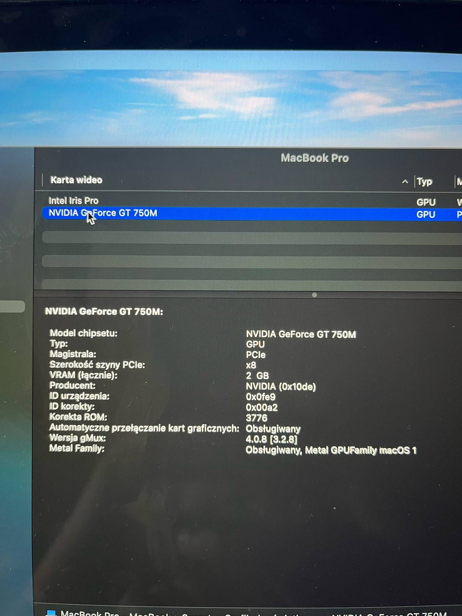laptop MacBook Pro 15 cali Retina 16/500gb i7/nvidia gt750 super stan